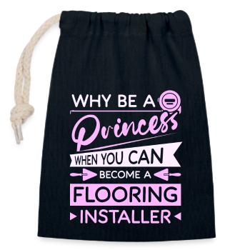 Princess flooring installer - Closable cotton gift bag (14x20cm) - navy - Front