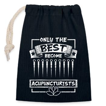 The best become acupuncturist - Closable cotton gift bag (14x20cm) - navy - Front