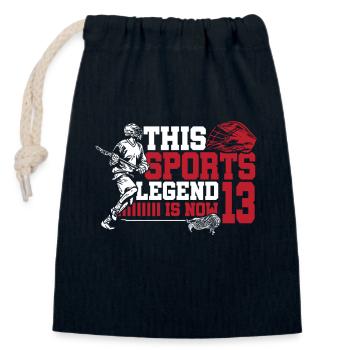 Cette légende du sport a maintenant 13 ans, match de crosse - Sac cadeau en coton avec cordon (14 x 20 cm) - bleu marine - Devant