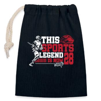 Cette légende du sport a maintenant 28 ans, match de crosse - Sac cadeau en coton avec cordon (14 x 20 cm) - bleu marine - Devant