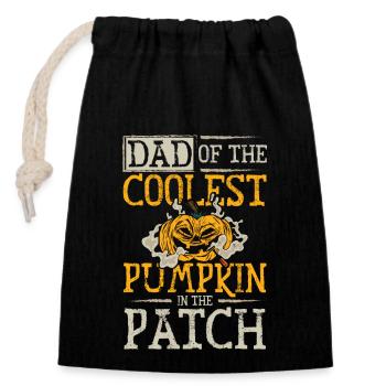 Dad of the coolest pumpkin in the patch Halloween - Closable cotton gift bag (14x20cm) - black - Front
