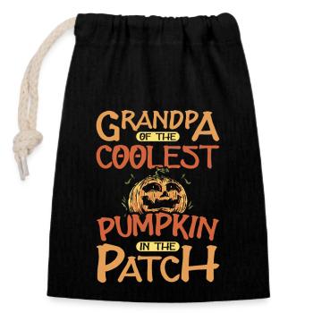 Grandpa the coolest pumpkin in the patch Halloween - Closable cotton gift bag (14x20cm) - black - Front
