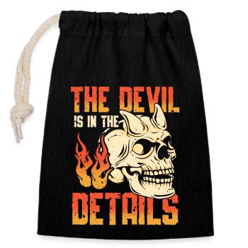 The devil is creepy in the details - Closable cotton gift bag (14x20cm) - black - Front
