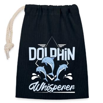 Dolphin whisperer - Verschließbarer Geschenkbeutel aus Baumwolle (14x20cm) - Navy - Vorne