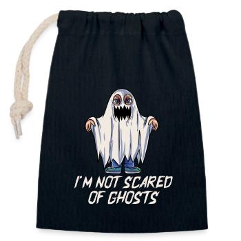 I'm not afraid of ghosts - Closable cotton gift bag (14x20cm) - navy - Front