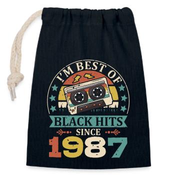 I'm Best Of Black Hits Seit 1987 Kassette - Verschließbarer Geschenkbeutel aus Baumwolle (14x20cm) - Navy - Vorne