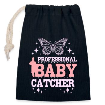 Professional baby catcher - Verschließbarer Geschenkbeutel aus Baumwolle (14x20cm) - Navy - Vorne