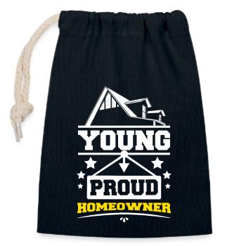 Young proud homeowner - Verschließbarer Geschenkbeutel aus Baumwolle (14x20cm) - Navy - Vorne