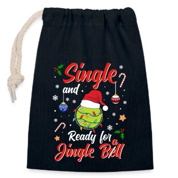 Fun Beachball Costume Single and ready for Jingle - Verschließbarer Geschenkbeutel aus Baumwolle (14x20cm) - Navy - Vorne