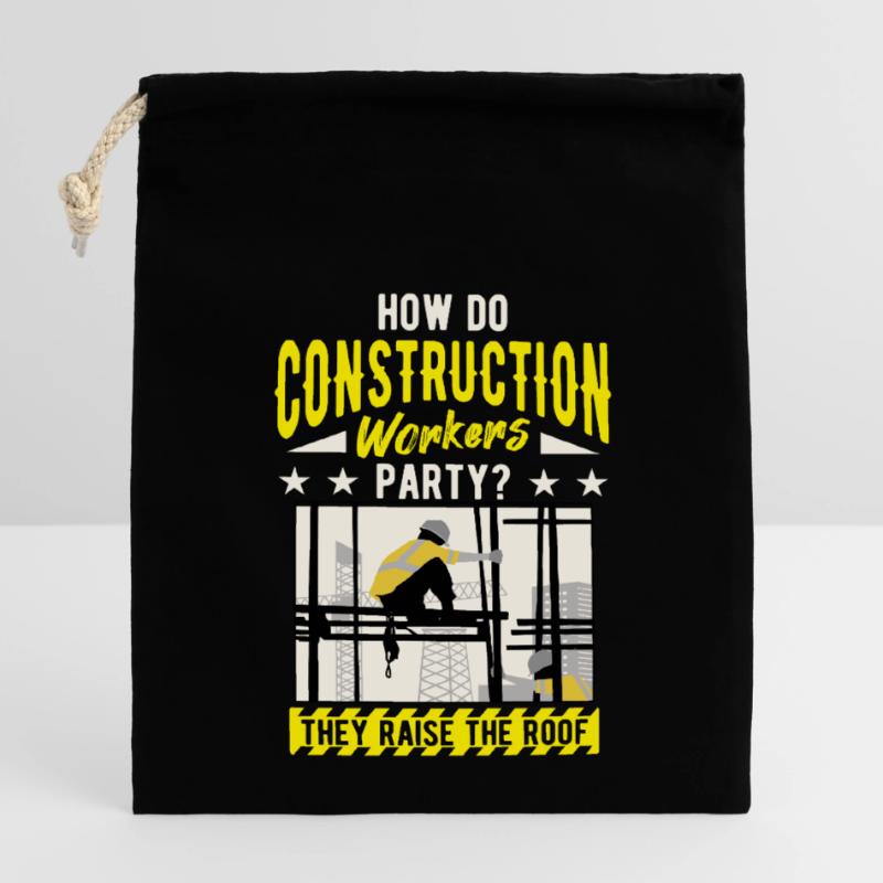 Infrastructure construction construction construction workers Closable cotton gift bag (14x20cm)