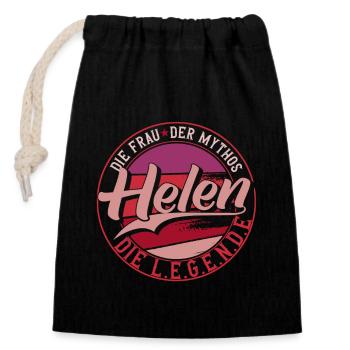 Die frau der Mythos die Legende Helen Geschenk - Verschließbarer Geschenkbeutel aus Baumwolle (14x20cm) - Schwarz - Vorne