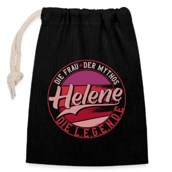 Die frau der Mythos die Legende Helene Geschenk - Verschließbarer Geschenkbeutel aus Baumwolle (14x20cm) - Schwarz - Vorne