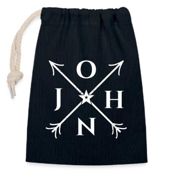 John X- Form Motiv John Geschenk - Verschließbarer Geschenkbeutel aus Baumwolle (14x20cm) - Navy - Vorne