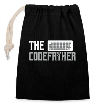 Software Programming Developer - Closable cotton gift bag (14x20cm) - black - Front