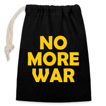 No more war - Closable cotton gift bag (14x20cm) - black - Front
