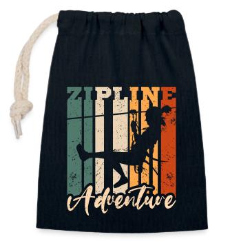 Zipline adventure - Verschließbarer Geschenkbeutel aus Baumwolle (14x20cm) - Navy - Vorne