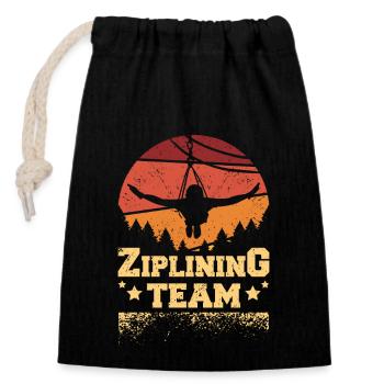 Retro Vintage Zipline Ziplining team - Verschließbarer Geschenkbeutel aus Baumwolle (14x20cm) - Schwarz - Vorne