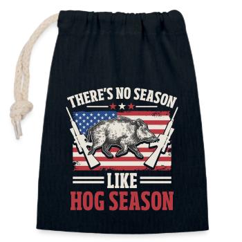 American Flag Pigs Wild Boar Hunts J - Closable cotton gift bag (14x20cm) - navy - Front