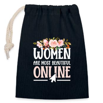 Anniversary Boyfriend/Girlfriend - Closable cotton gift bag (14x20cm) - navy - Front