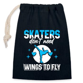 Figure Skating Ice Skaters - Closable cotton gift bag (14x20cm) - navy - Front