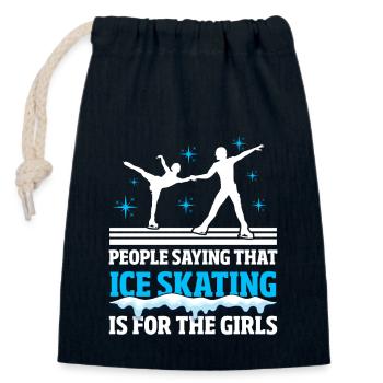 Speed skating - Closable cotton gift bag (14x20cm) - navy - Front