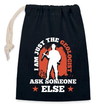 Geologist Rock - Closable cotton gift bag (14x20cm) - navy - Front