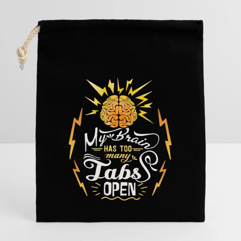 Motivational saying, funny saying, problem solving Closable cotton gift bag (14x20cm)