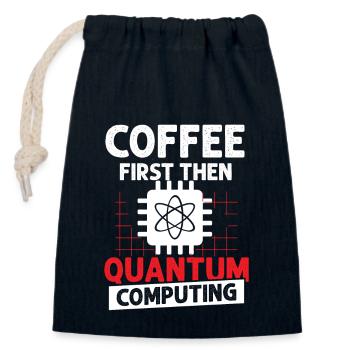 Qubit de physique quantique - Sac cadeau en coton avec cordon (14 x 20 cm) - bleu marine - Devant