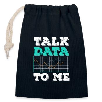 USA Computer Statistics Talk data to me - Closable cotton gift bag (14x20cm) - navy - Front