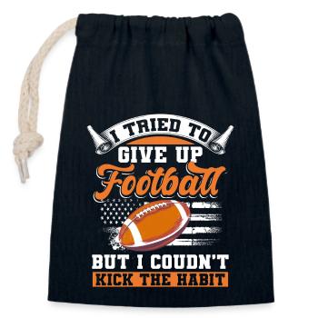 Citation de football - Sac cadeau en coton avec cordon (14 x 20 cm) - bleu marine - Devant