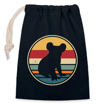 Koala Australie Sydney - Sac cadeau en coton avec cordon (14 x 20 cm) - bleu marine - Devant