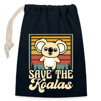 Save The Koalas Animal Australia Bear Animal Lover - Closable cotton gift bag (14x20cm) - navy - Front