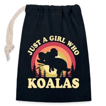KOALAS BEST FRIEND - Closable cotton gift bag (14x20cm) - navy - Front