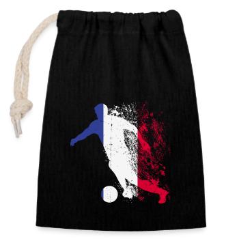 National team France Football World Cup - Closable cotton gift bag (14x20cm) - black - Front