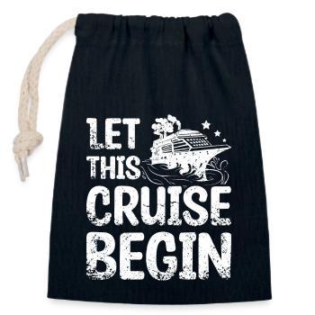 Family Couple let this cruise begin - Closable cotton gift bag (14x20cm) - navy - Front