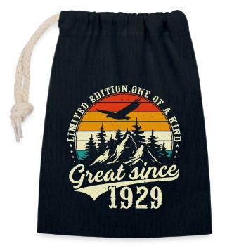 One of a kind since 1929 - Closable cotton gift bag (14x20cm) - navy - Front