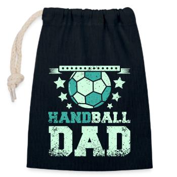 Fathers Day Father Daddy Handball Dad - Verschließbarer Geschenkbeutel aus Baumwolle (14x20cm) - Navy - Vorne