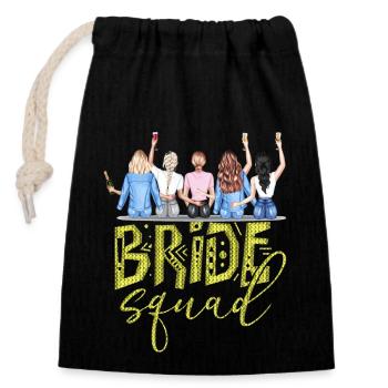 Bride bride wedding stag party bridesmaid party stag party - Closable cotton gift bag (14x20cm) - black - Front