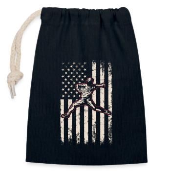Pitcher Baseball American Flag Pitching USA 4th Of - Verschließbarer Geschenkbeutel aus Baumwolle (14x20cm) - Navy - Vorne