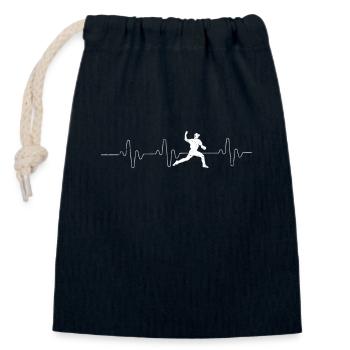 Baseball Pitcher Heartbeat Baseball Pitching Close - Verschließbarer Geschenkbeutel aus Baumwolle (14x20cm) - Navy - Vorne