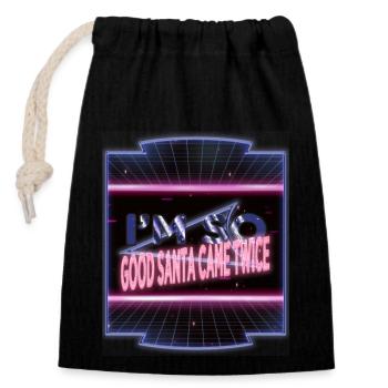 vacances de Noël drôle gym cadeau dork anniversaire - Sac cadeau en coton avec cordon (14 x 20 cm) - noir - Devant