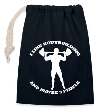 Strength Training Fitness Muscle Bodybuilder Athletes - Closable cotton gift bag (14x20cm) - navy - Front