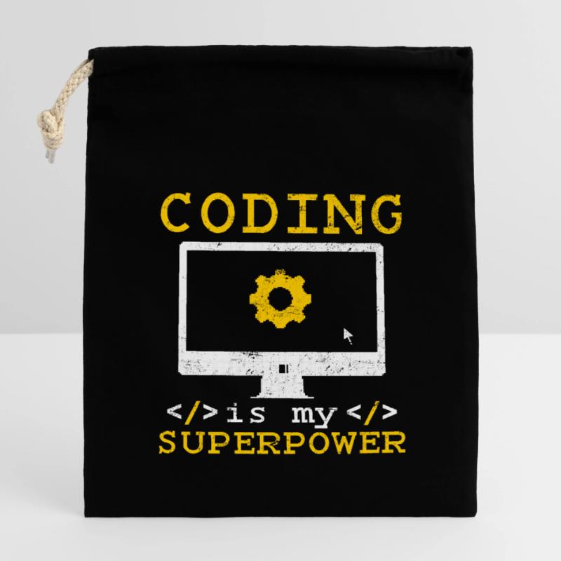 Coding Is My Superpower Software Programmer Coder Verschließbarer Geschenkbeutel aus Baumwolle (14x20cm)