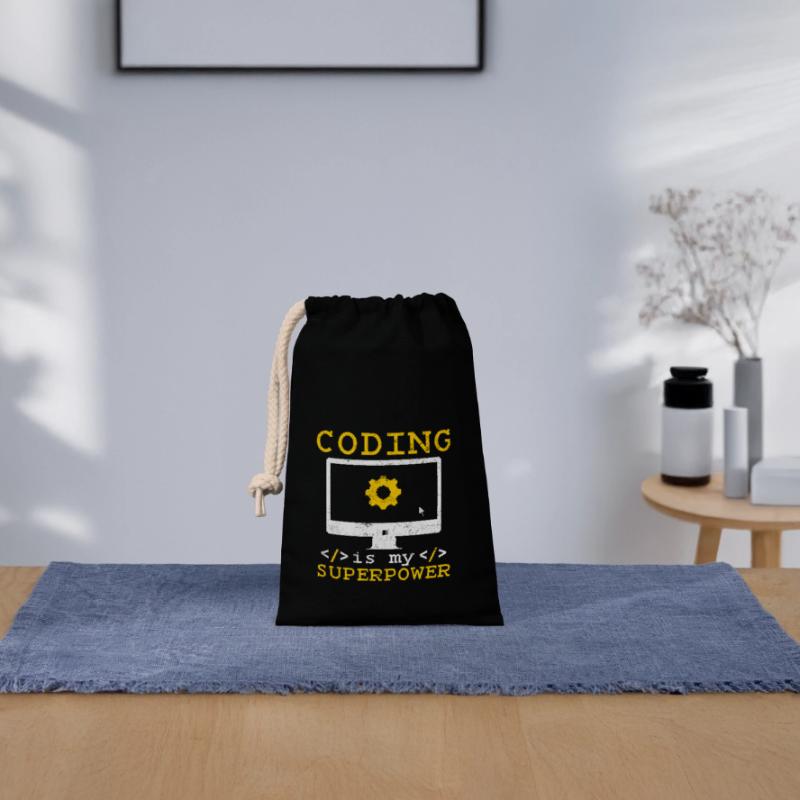 Coding Is My Superpower Software Programmer Coder Verschließbarer Geschenkbeutel aus Baumwolle (14x20cm)