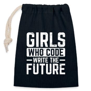 Girl Coder Write The Future Software Programmer Co - Verschließbarer Geschenkbeutel aus Baumwolle (14x20cm) - Navy - Vorne