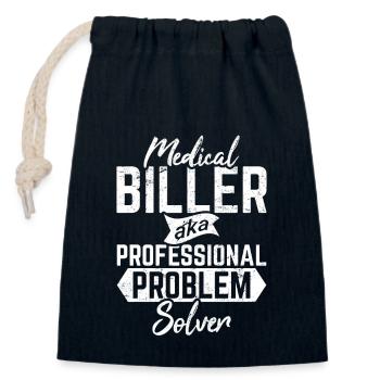 Medical Biller Funny Medical Coder Billing Problem - Closable cotton gift bag (14x20cm) - navy - Front