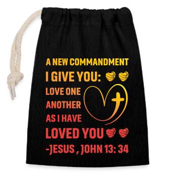 Christianity Quote - Closable cotton gift bag (14x20cm) - black - Front