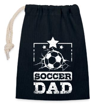 Fathers day Daddy Soccer Dad - Closable cotton gift bag (14x20cm) - navy - Front