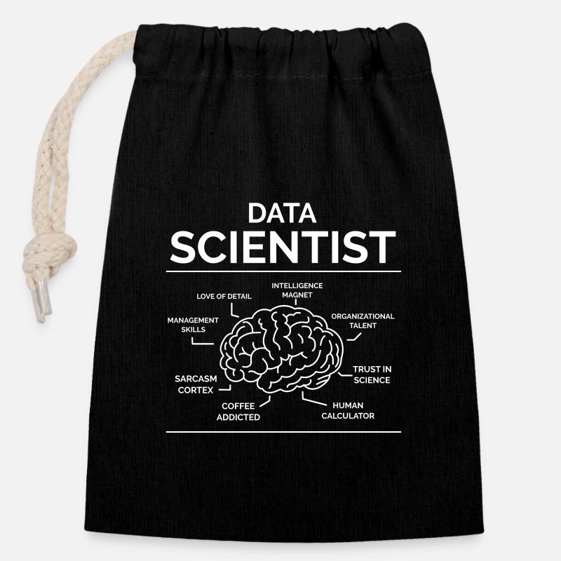 Datenwissenschaftler Data Analyst - Verschließbarer Geschenkbeutel aus Baumwolle (14x20cm) - Schwarz