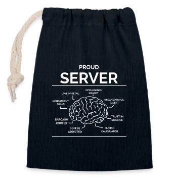 Kellner Kellnerin Restaurantfachfrau - Verschließbarer Geschenkbeutel aus Baumwolle (14x20cm) - Navy - Vorne